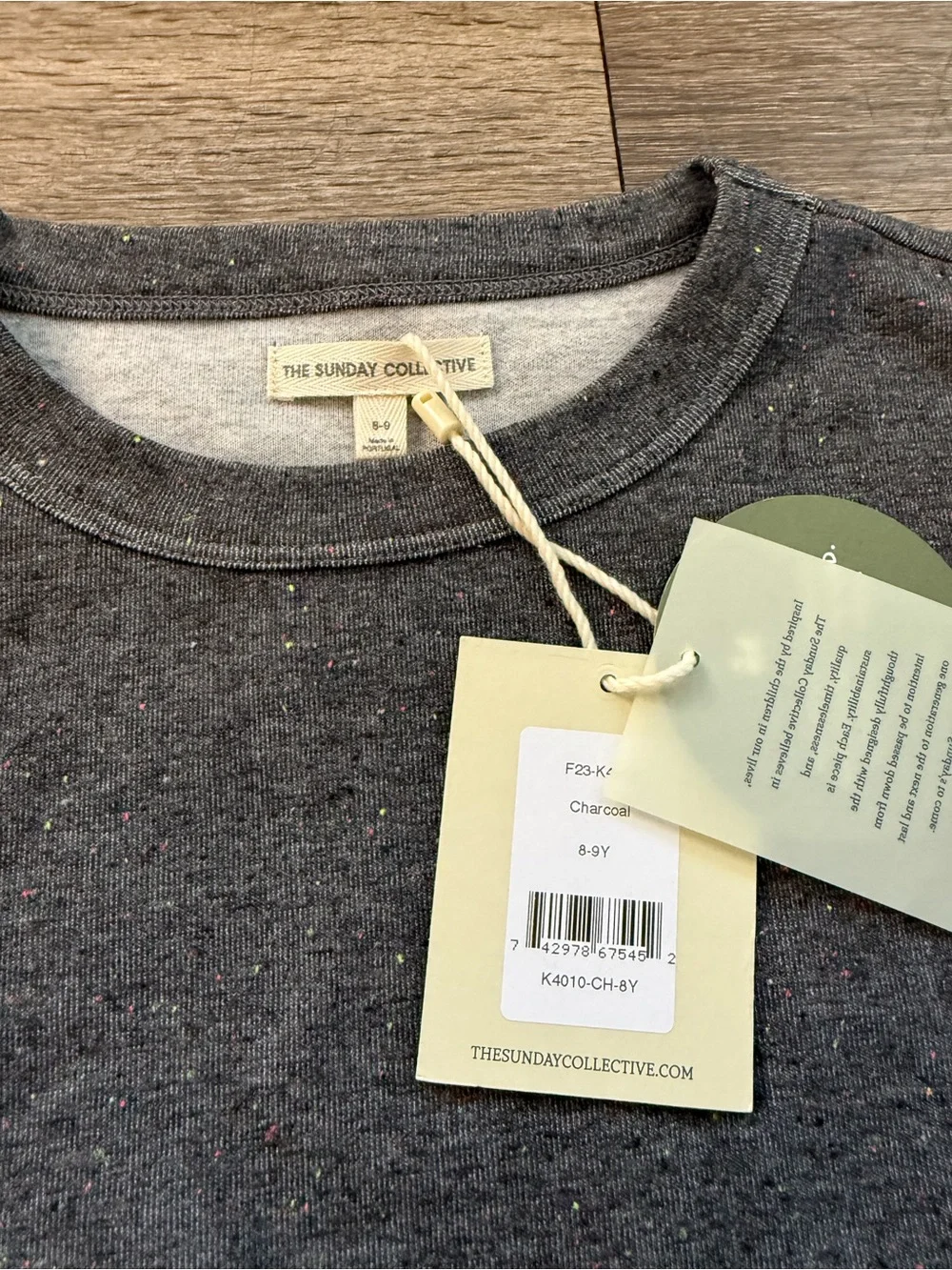 NWT The Sunday Collective Grey and Plaid Detail Dress